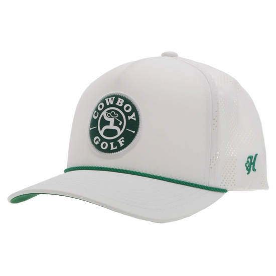 Hooey Men's Cowboy Golf Graphic Green & White Cap 2430T-WH