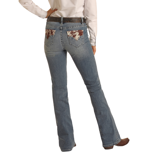 Rock & Roll Cowgirl® Ladies Vintage Wash Riding Bootcut Jeans W7-2714