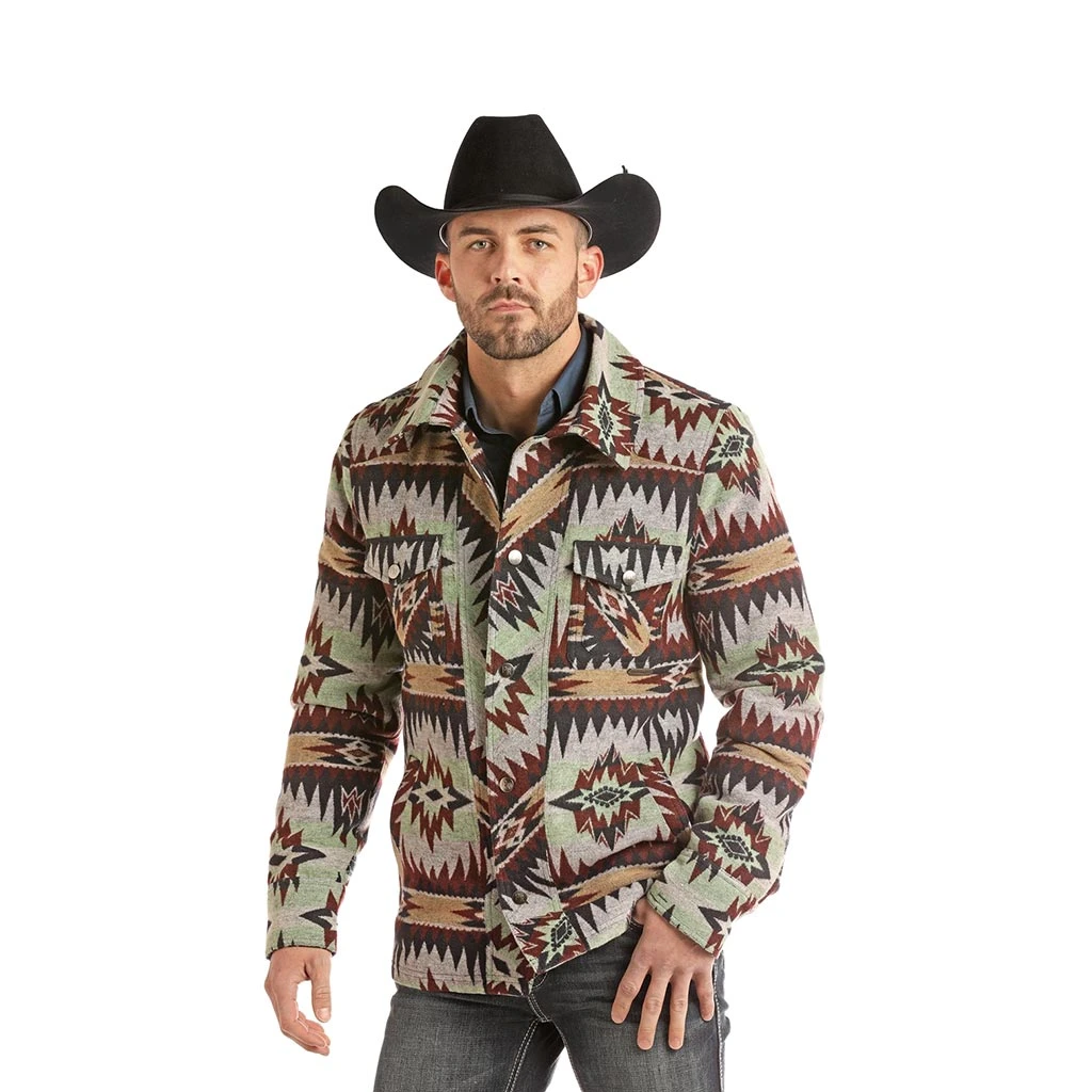 Powder River Outfitters Men's Aztec Button Down Jacket 92-2639
