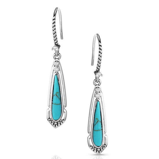 Montana Silversmiths Ladies Radiant Stream Turquoise & Silver Earrings ER5635