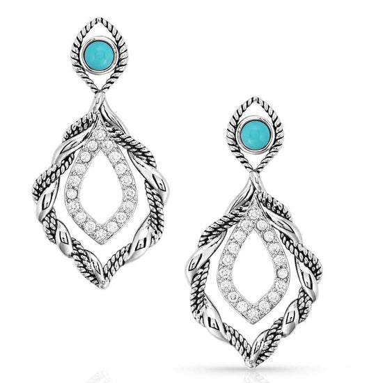 Montana Silversmiths Twisted in Time Crystal Turquoise Earrings ER5637