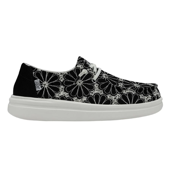 Load image into Gallery viewer, Hey Dude Ladies Wendy Rise Eyelet Black Slip On Shoes 40075-001
