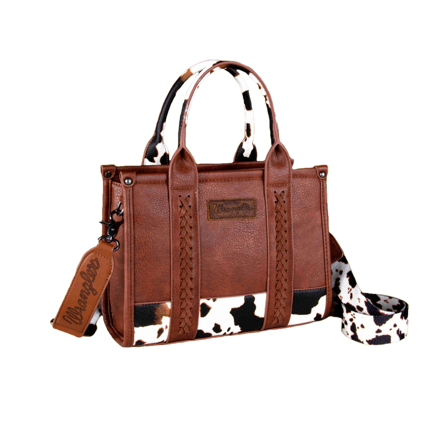 Wrangler Cow Printed Leather Concealed Carry Purse WG102-8120SBR