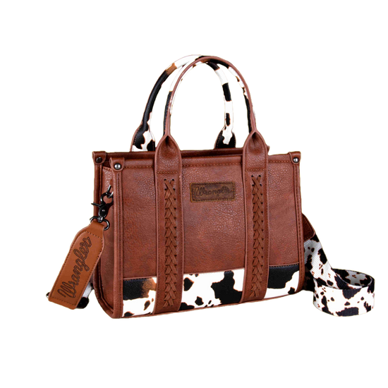 Wrangler Cow Printed Leather Concealed Carry Purse WG102-8120SBR