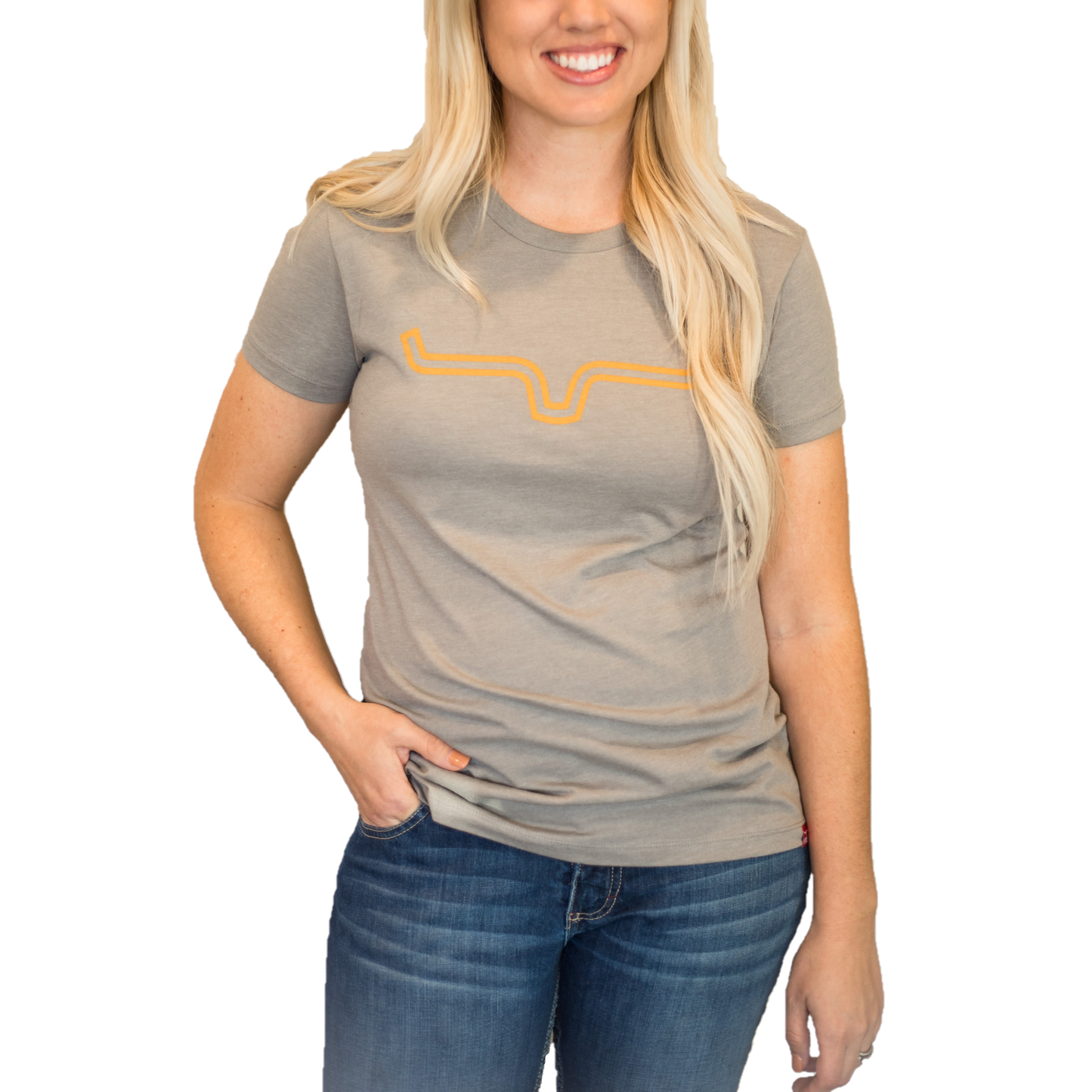 Kimes Ranch Ladies Outlier Short Sleeve Stone Grey T-Shirt OUTLIR-GRY
