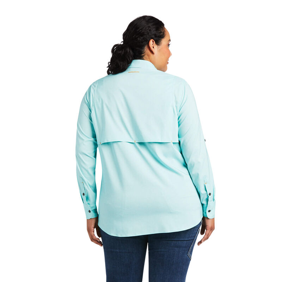 Ariat® Ladies Rebar VentTEK Aqua Sky Heather Button Down Shirt 10039480