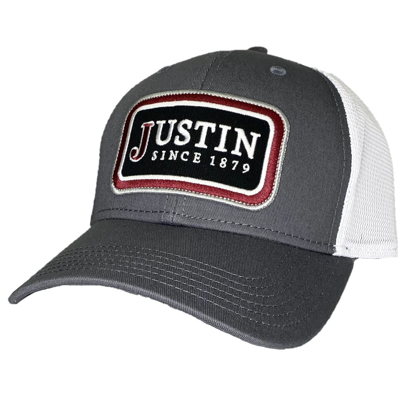 Justin Men's Logo Embroidery Patch Grey Snapback Hat JCBC729-GRY