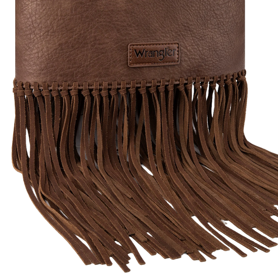 Wrangler Ladies Coffee Brown Concealed Carry Fringe Hobo Bag WG61-918CF