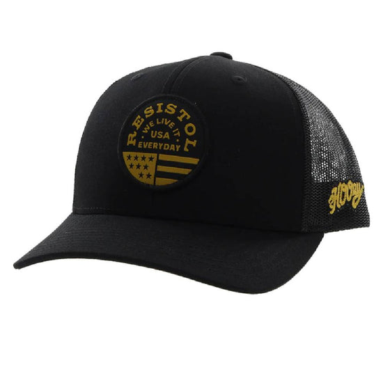 Hooey Men's Resistol 6-panel Black & Yellow Trucker Cap 2250T-BK