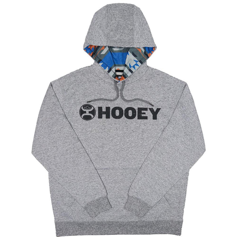 Hooey Men's Lock Up Heather Grey Logo Hooded Sweatshirt HH1177GY