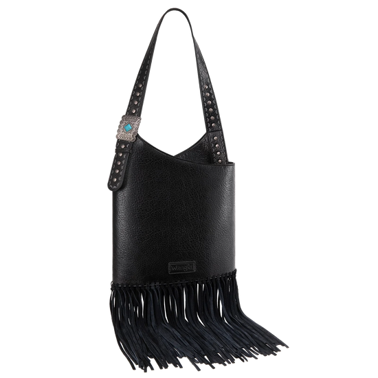 Wrangler Ladies Black Concealed Carry Fringe Hobo Bag WG61-918BK