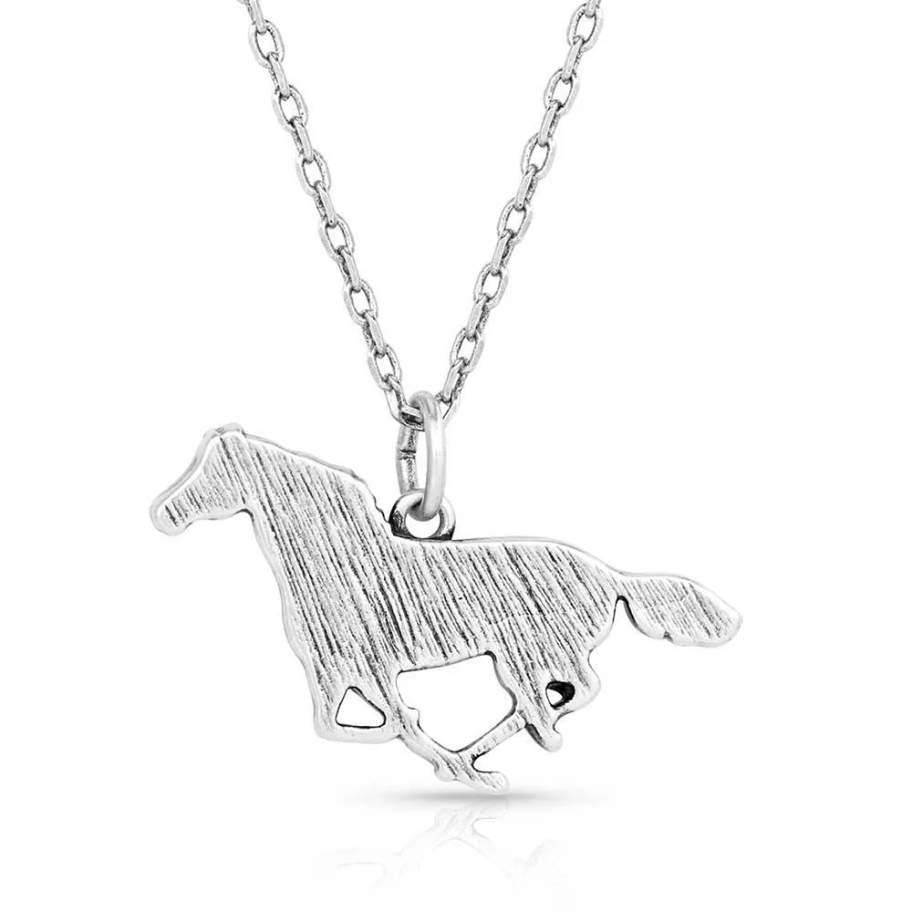 Montana Silversmith Ladies Running Horse Pendant Necklace NC5659