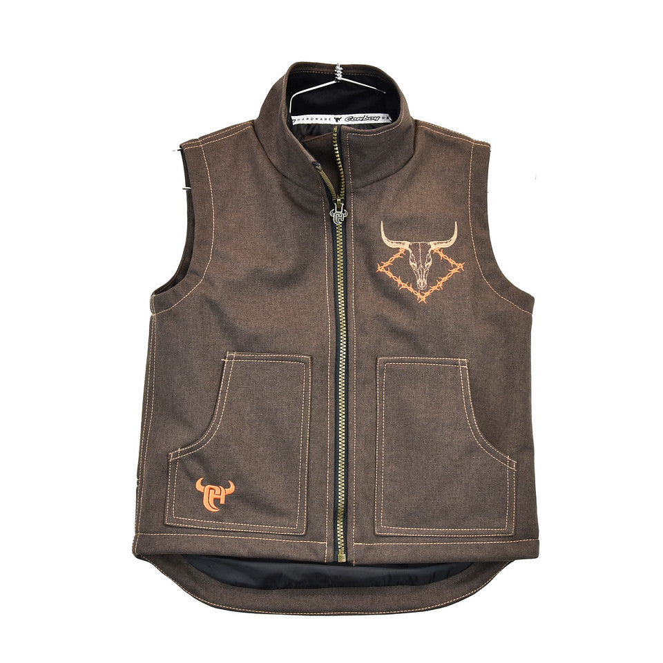 Cowboy Hardware Boy's Tech Woodsman Dark Chocolate Brown Vest 385152-661