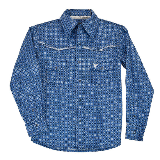 Cowboy Hardware Toddler Boys Geometric Star Print Long Sleeve Shirt  725468-400