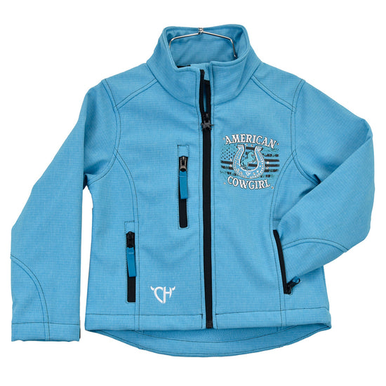 Cowgirl Hardware Toddler Girl's Graphic Poly Shell Turquoise Jacket 892255-390