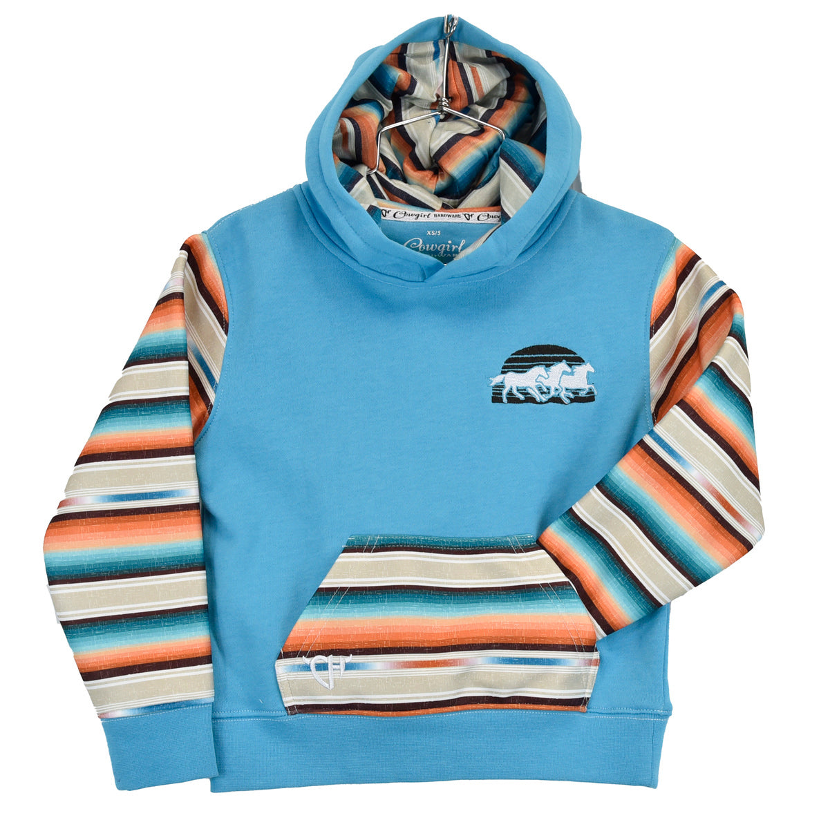 Cowgirl Hardware® Toddler Girl's Serape Turquoise Pullover 871337-390