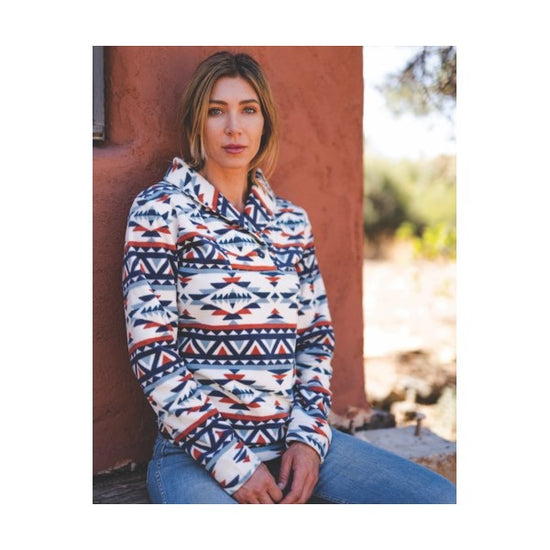Outback Trading Ladies Janet Aztec Print Cream Pullover 40195-CRM