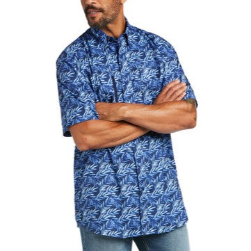 Ariat Men's VentTEK Classic Venus Blue Leaf Short Sleeve Shirt 10039375
