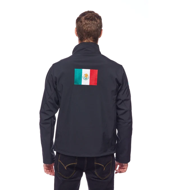 Rodeo Clothing Men's Black Embroidered Mexican Flag Jacket NJ650-EMB-MEX