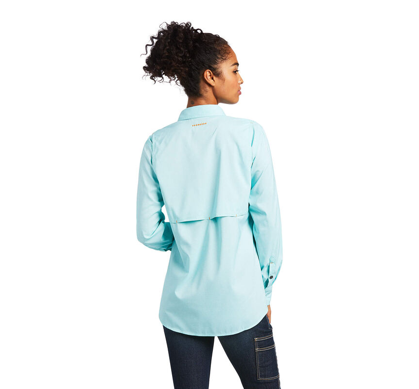 Ariat® Ladies Rebar VentTEK Aqua Sky Heather Button Down Shirt 10039480