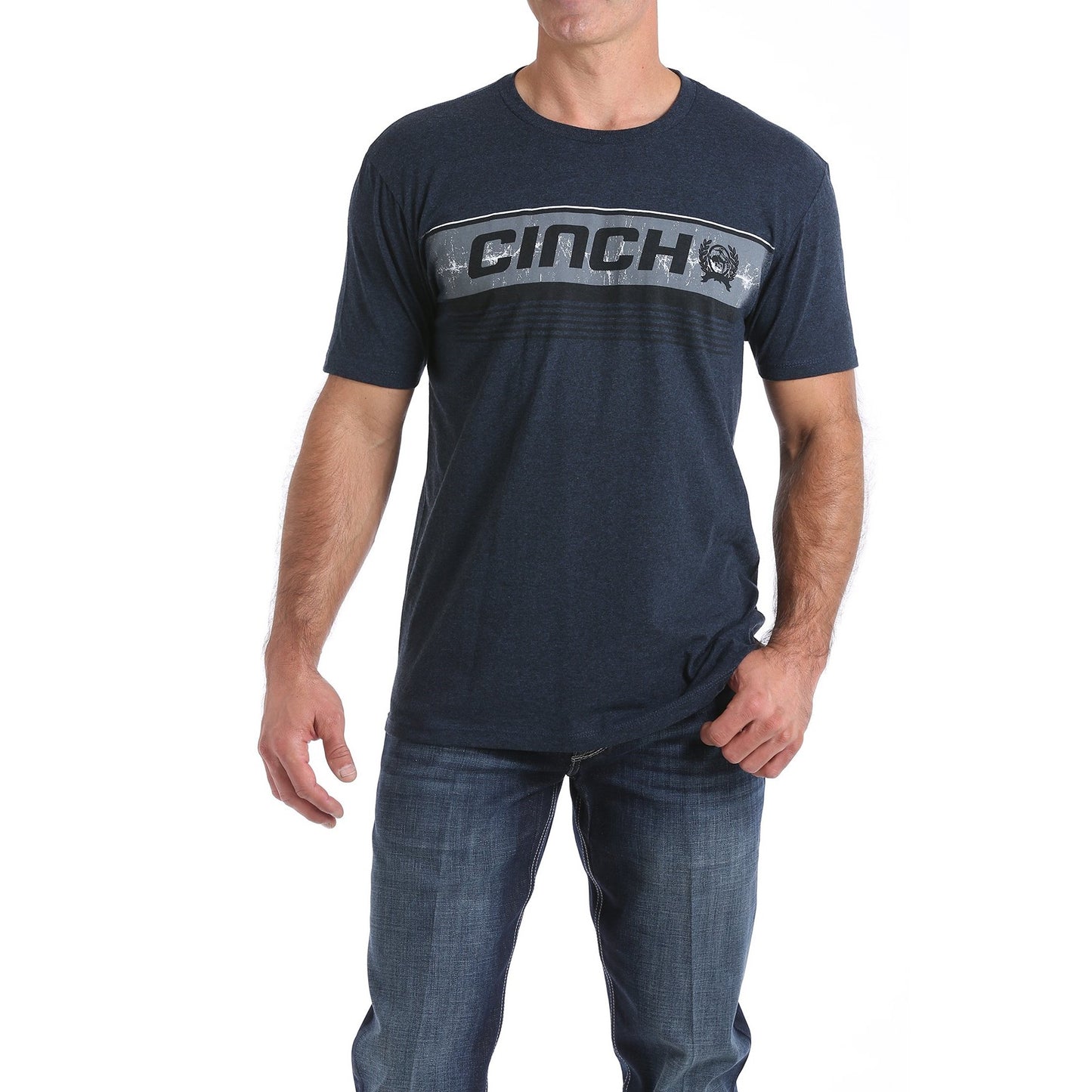 Cinch Men's Classic Logo Navy Heather T-Shirt MTT1690375
