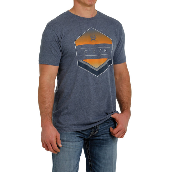 Cinch Men's Logo Print Heather Grey T-Shirt MTT1690469