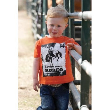 Cinch Toddler West's Wildest Rodeo Graphic Orange T-Shirt MTT7671072