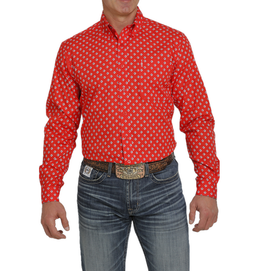 Cinch Men's Red Diamond Button Down Shirt MTW1347053