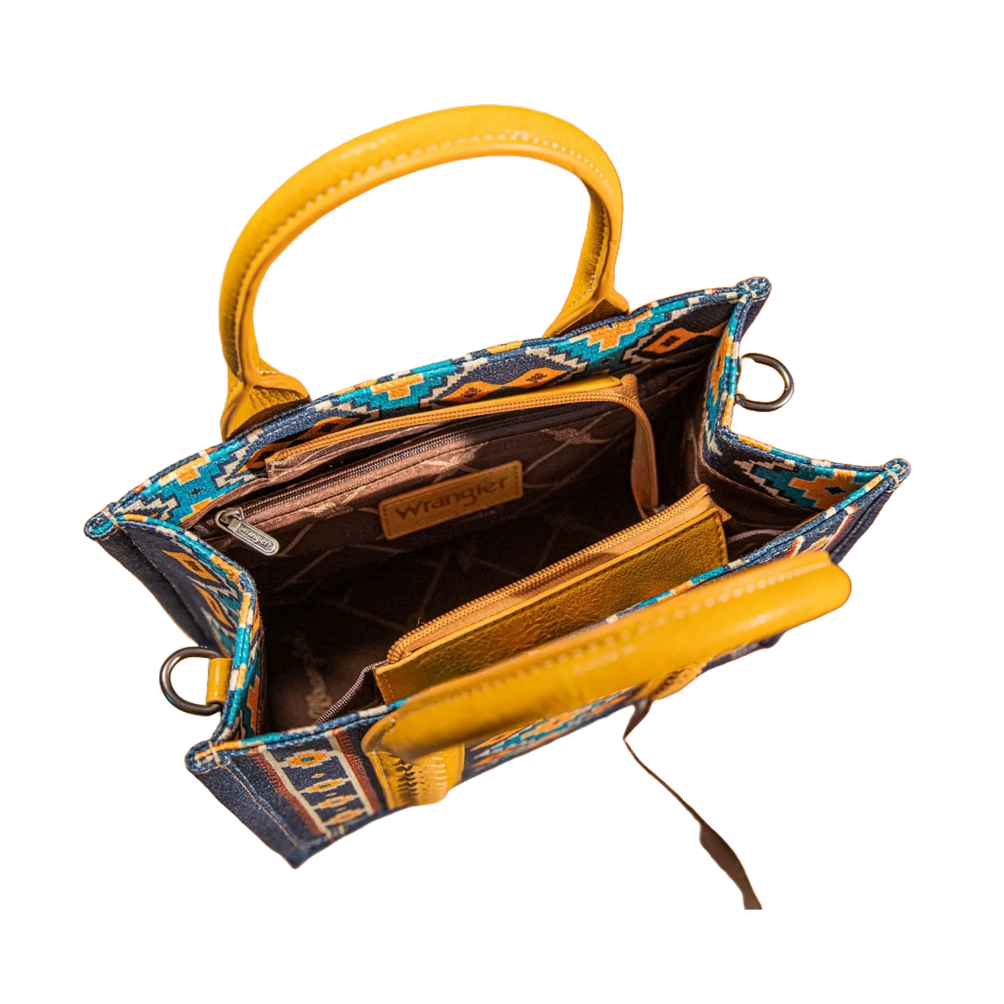 Wrangler Ladies Southwestern Small Mustard Crossbody Tote Bag WG22038