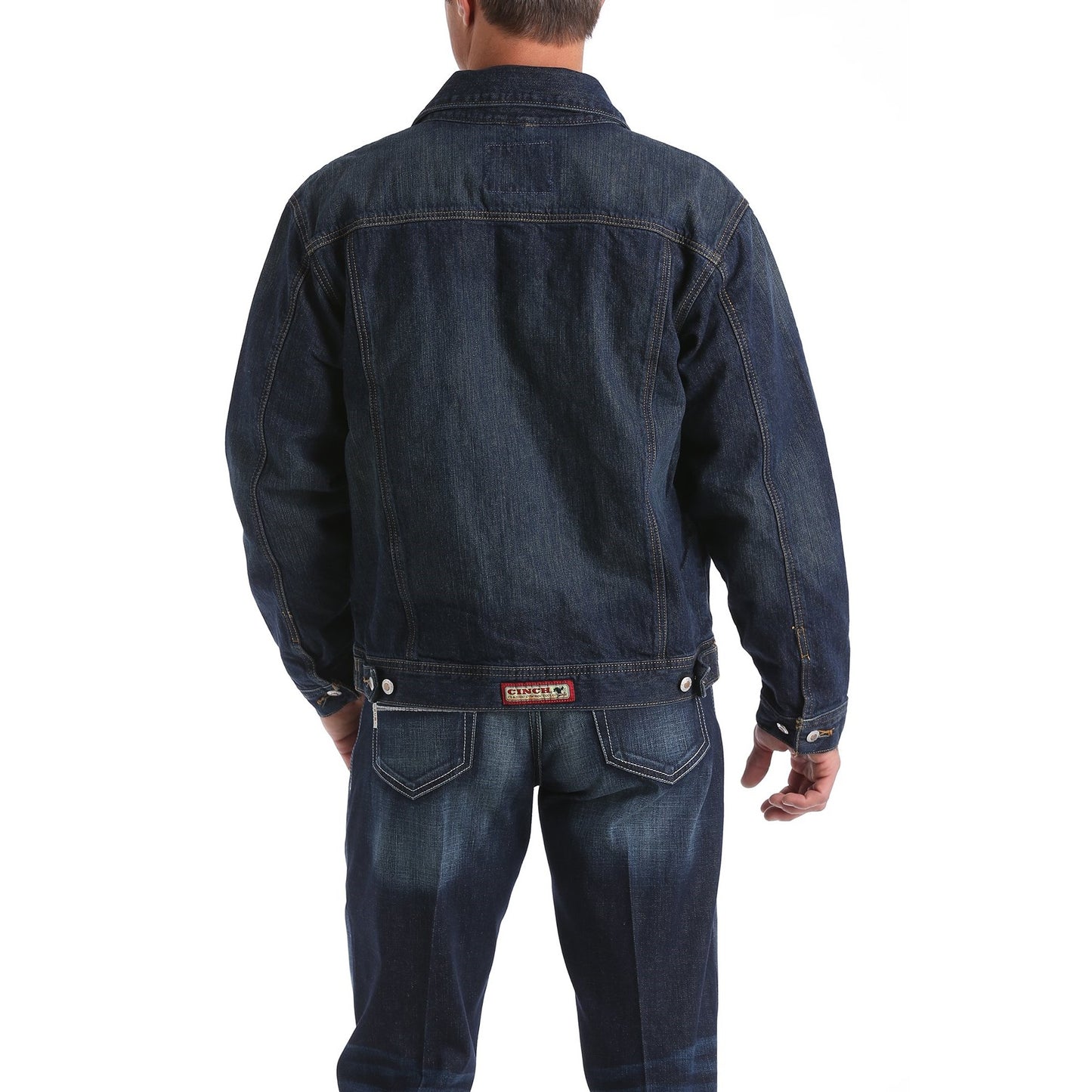 Cinch Men's Dark Stone Wash Denim Button Up Jacket MWJ1122014