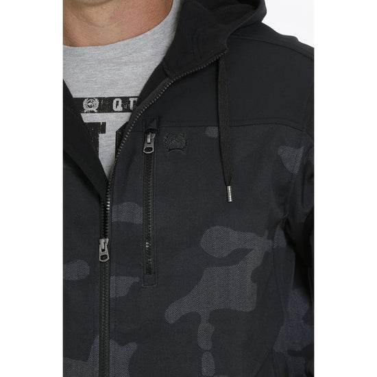Cinch Men's Black Camo Bonded Hooded Jacket MWJ1525003