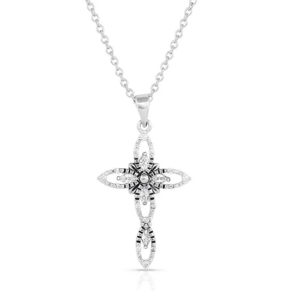 Montana Silversmiths Ladies Star Of Wonder Crystal Cross Necklace NC5366