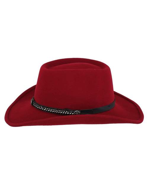 Outback Trading Company Unisex Durango Red Wool Crushable Hat 1603-RED