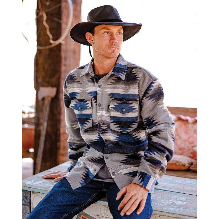 Outback Trading Company Men's Elliot Aztec Grey Shirt Jacket 42726-GRY