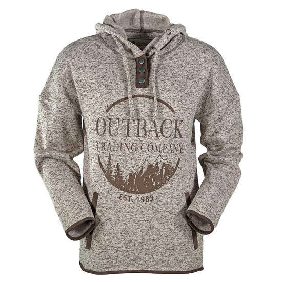 Outback Trading Ladies Logo Graphic Grey Hoodie 40231-GRY