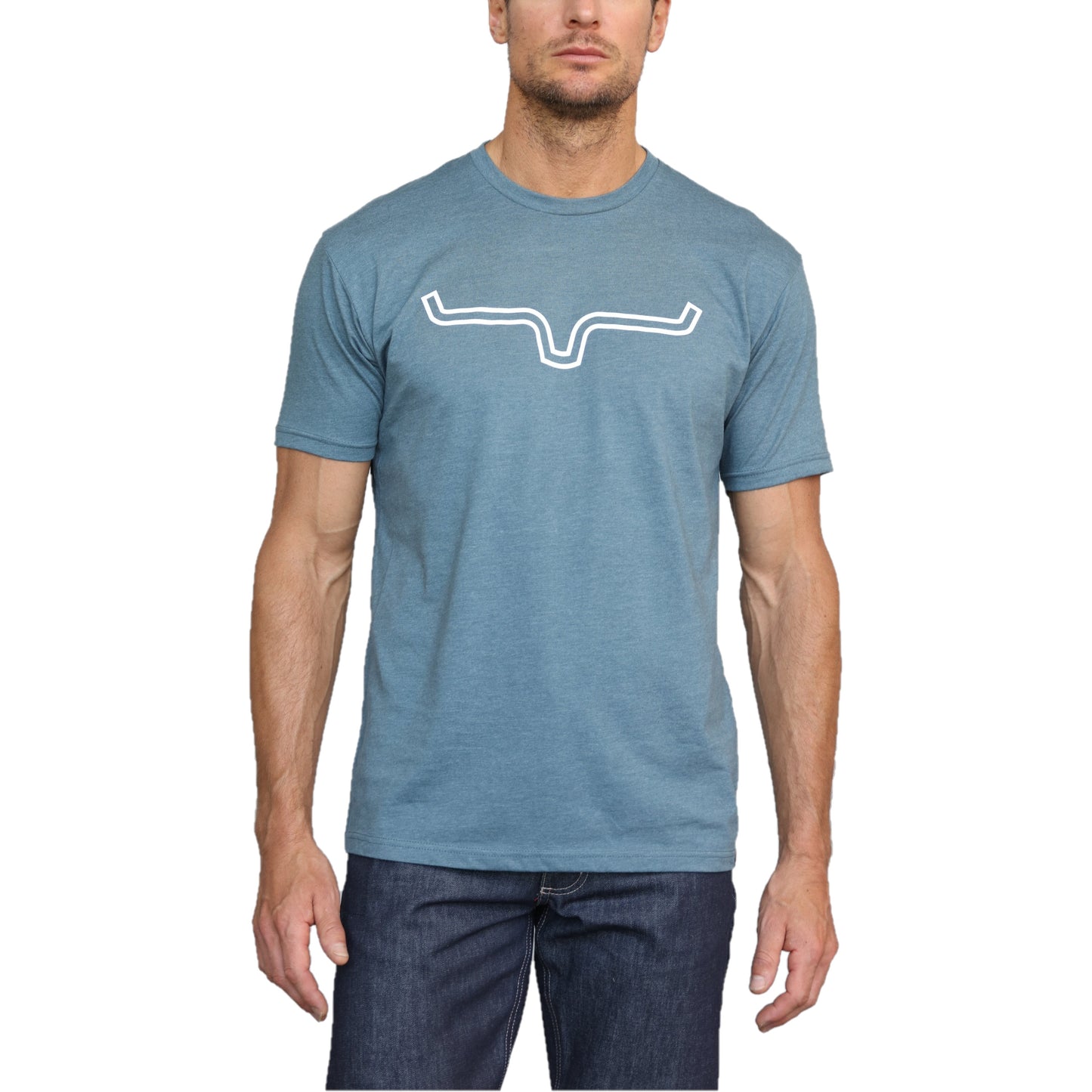 Kimes Ranch Men's Outlier SS Indigo w/ White Logo T-Shirt OUTLIN-IND