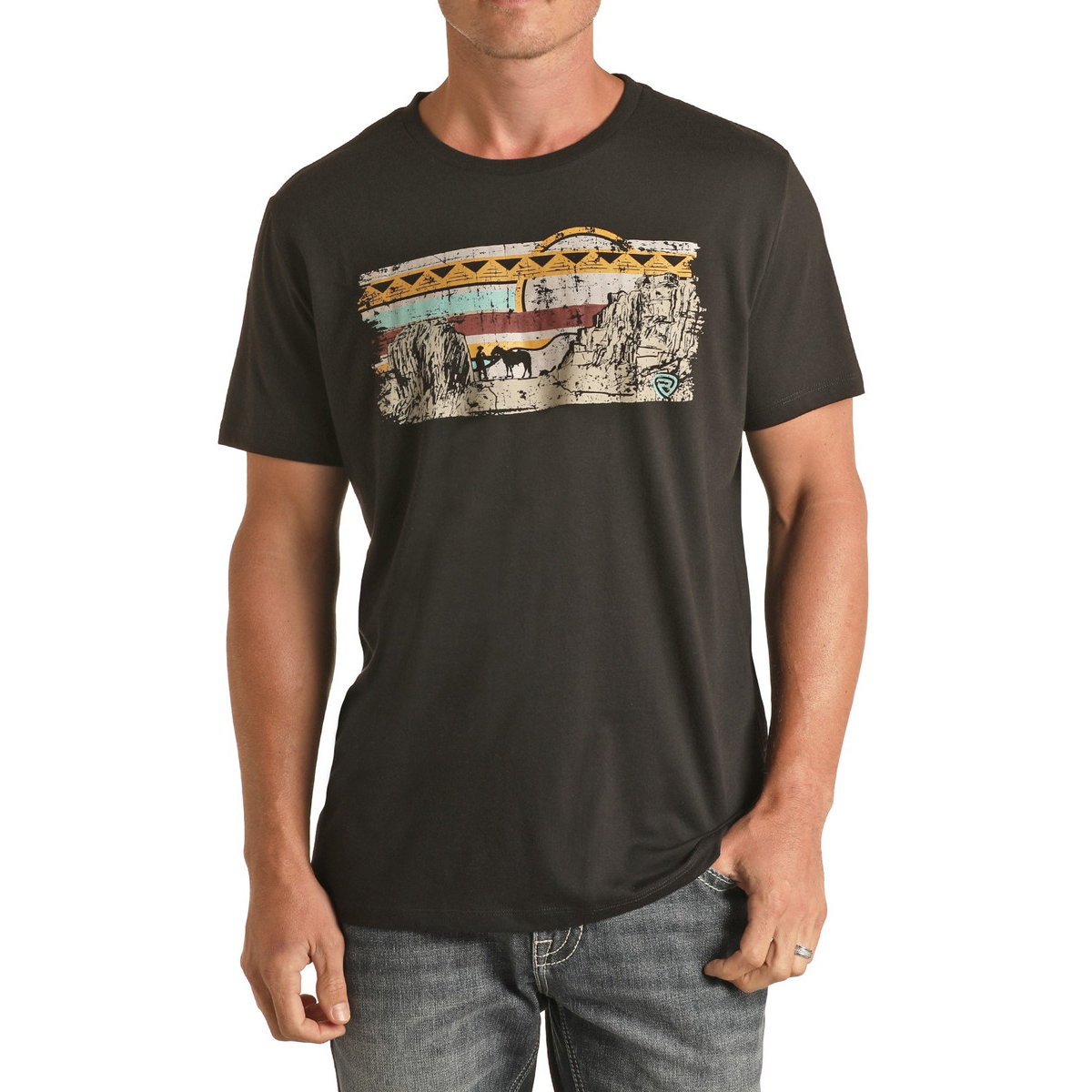 Rock & Roll Denim® Men's Black Graphic Short Sleeve T-Shirt P9-3085
