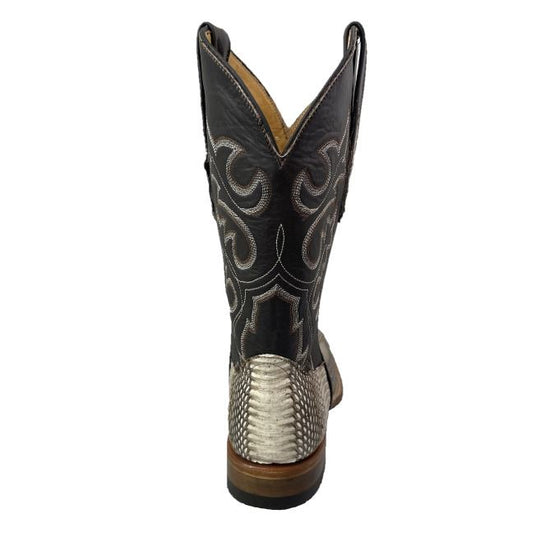 Cowtown Men's Natural Cobra Black Square Toe Boots Q807