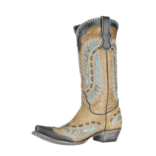 Old Gringo Ladies Quiroga Bone & Turquoise 13" Leather Boots L3547-2