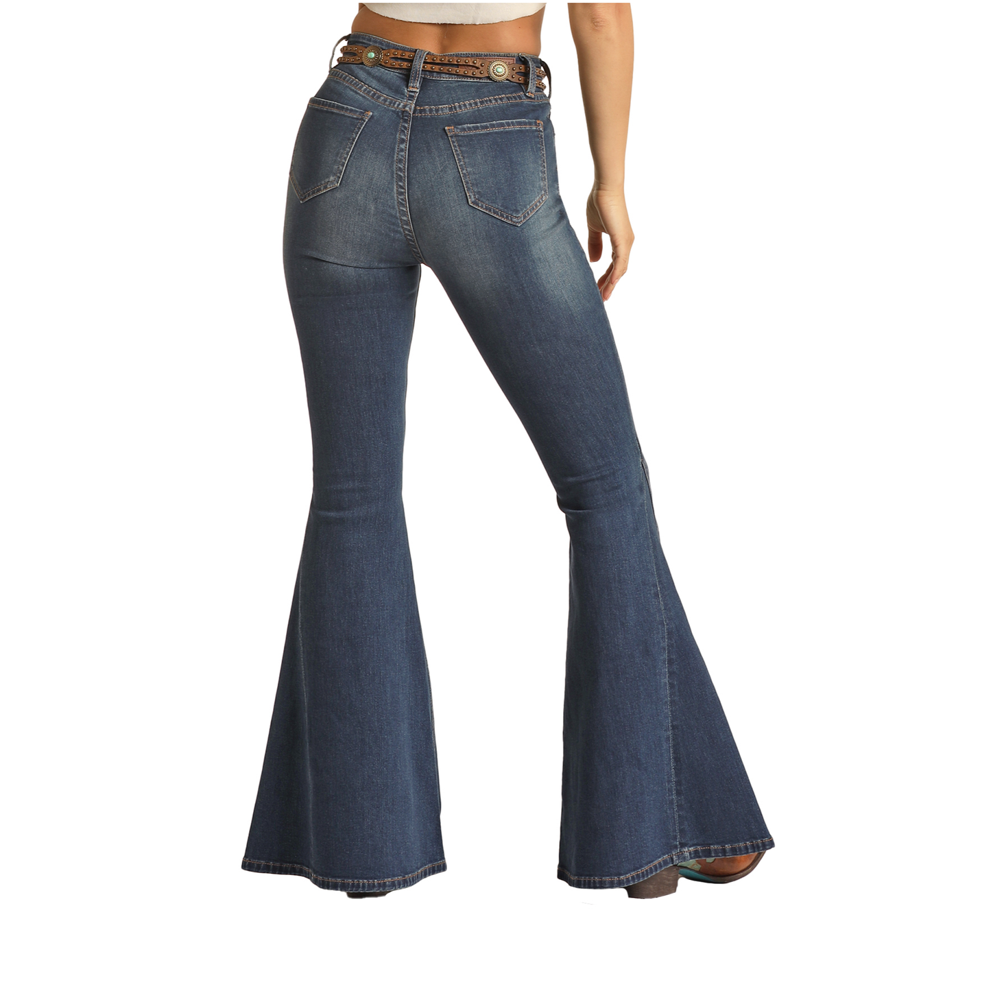 Rock & Roll Denim® Ladies Side Insert Bell Bottom Jeans RRWD7HR0SR-203