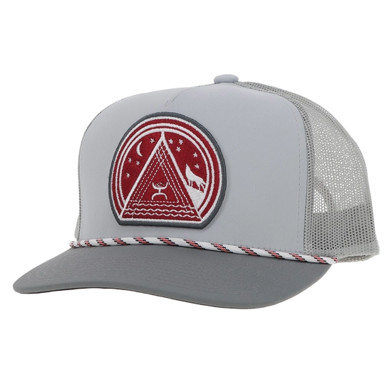 Hooey Men's Music Graphic Grey & Red Trucker Cap 2440T-GY