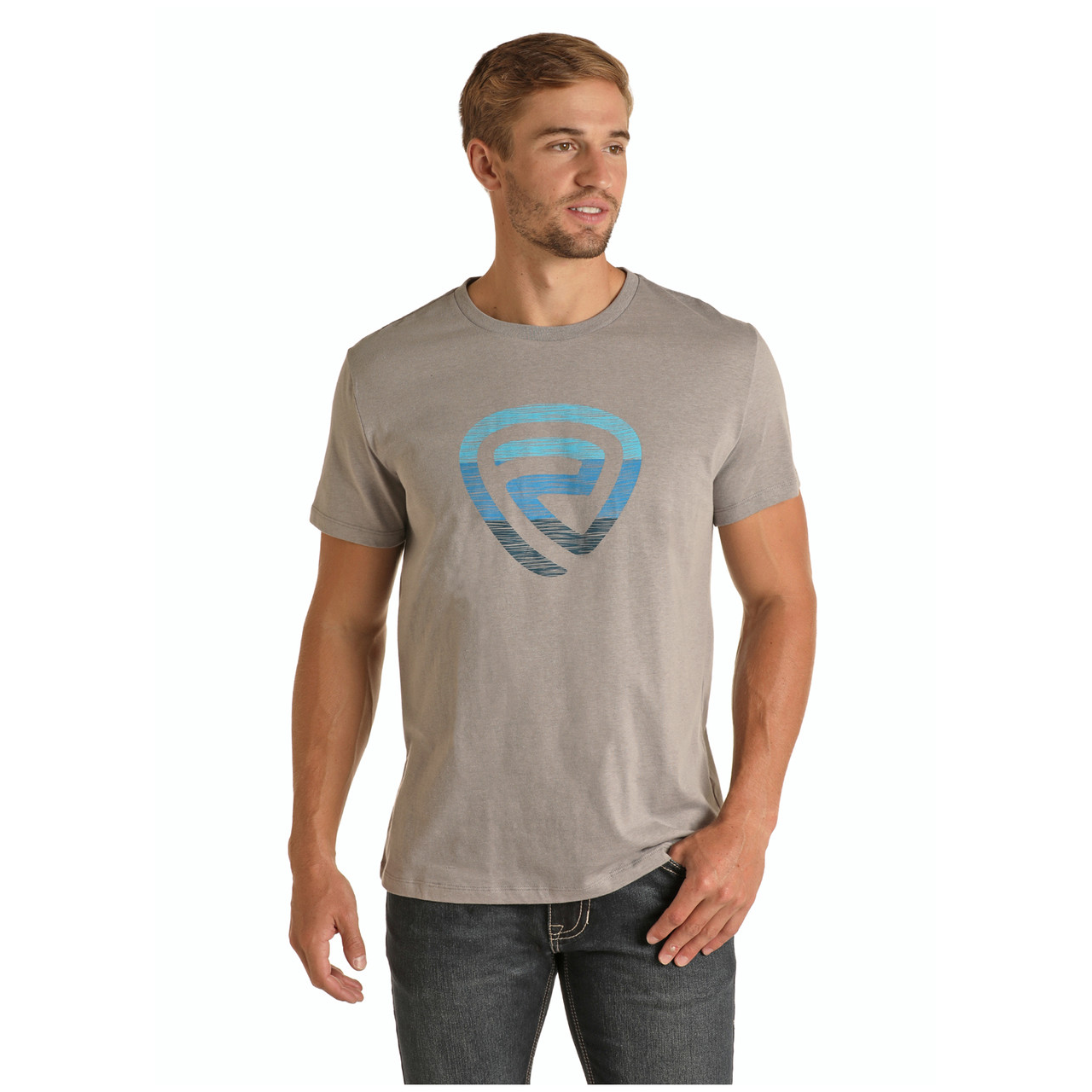 Rock & Roll Cowboy Unisex Logo Grey T-Shirt P9-3078