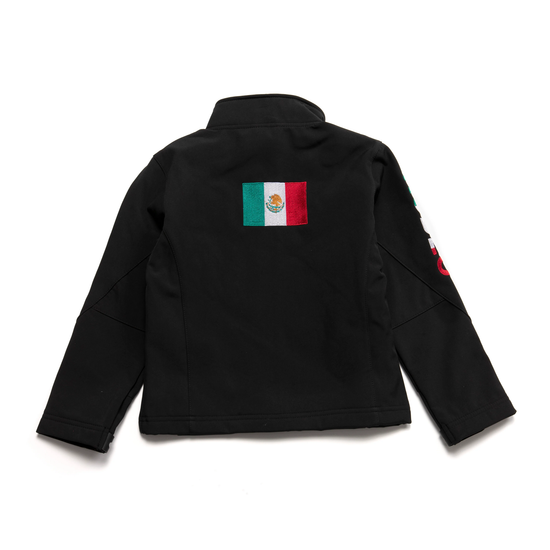 Rodeo Clothing® Children's Black Mexican Flag Jacket BNJ650-EMB-BLACK