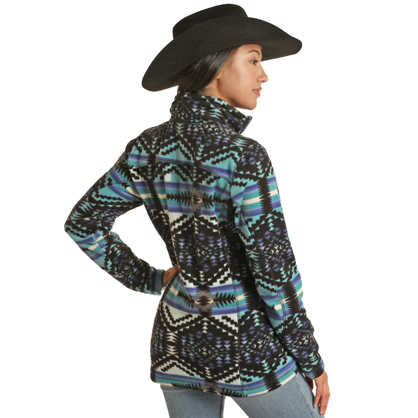 Powder River® Ladies Aztec Fleece Black Pullover Jacket PRWO91RZXV-01