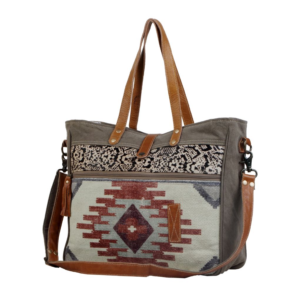 Myra Bag Amber Cool Cotton Rug & Canvas Messenger Bag S-2909
