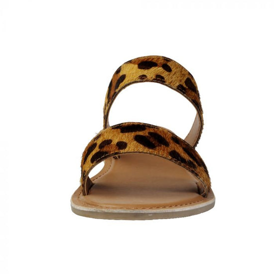 Myra Ladies Genuinity Leopard Cowhide Slip On Flats Sandals S-2989