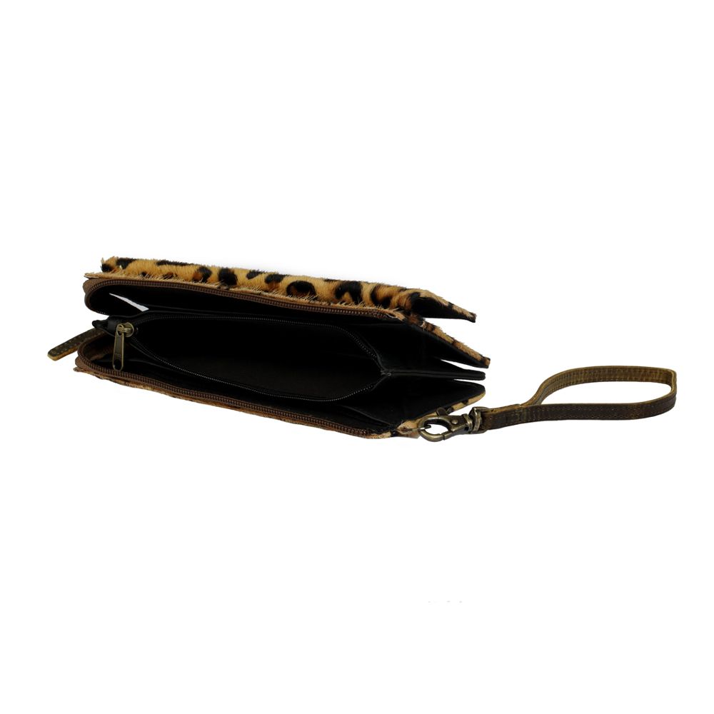 Myra Bag Sparkling Gold Hair-On Wristlet Wallet S-3087