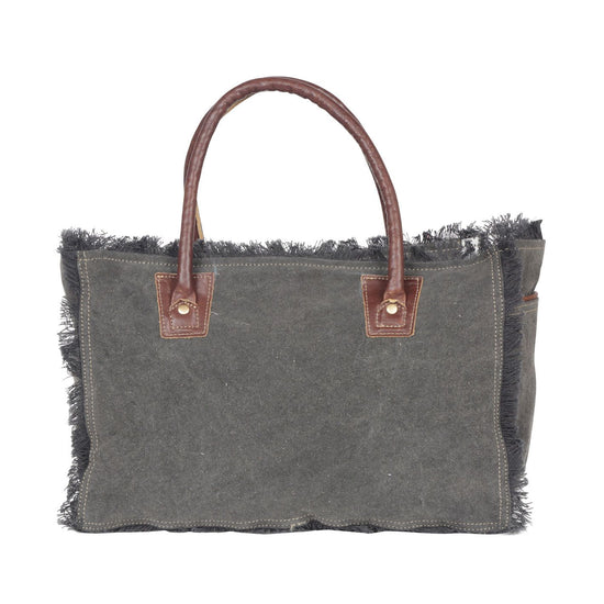 Load image into Gallery viewer, Myra Bag Ladies Articulate Floral Embossed Canvas &amp;amp; Hairon Bag S-4399

