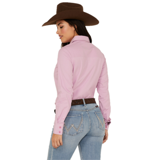 Kimes Ranch® Ladies Linville Solid Lilac Button Down Shirt S22-121212