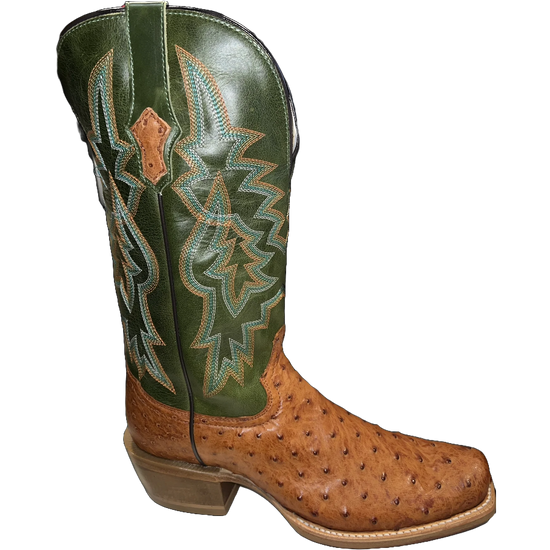 Tony Lama Men's Rylen Brandy Full Quill Ostrich Green Western Boots SA8268